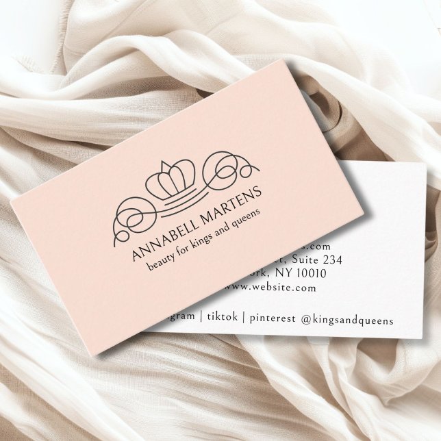 Carte De Visite Elégant, royal, salon, pêche douce (Elegant, royal, salon soft peach business card)
