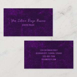 Carte De Visite Élégant Rustique Violet foncé Texture Vintage