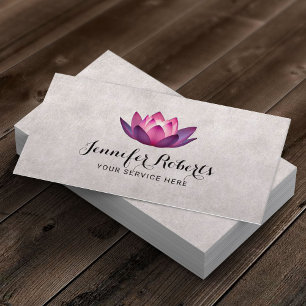 Carte De Visite Elégant salon de fleurs Lotus SPA massage thérapie