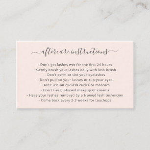 Carte De Visite Élégant Script Blush Rose Lash Lashes