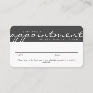 Carte De Visite Elégant Script Color Block Grey Nomination