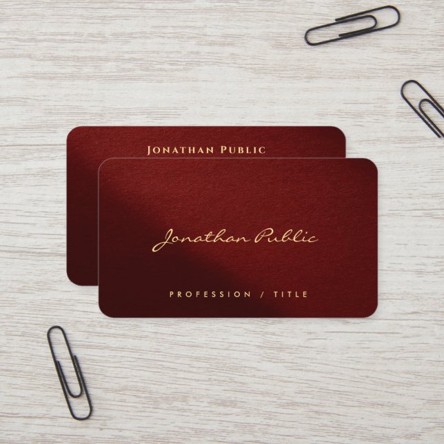 Carte De Visite Élégant script de typographie moderne Créez le vôt (Devant/Arrière en situation)