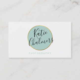 Carte De Visite ELEGANT script moderne chic joli or menthe vert