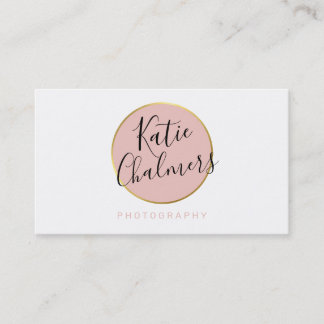 Carte De Visite ELEGANT script moderne chic joli or rose vif