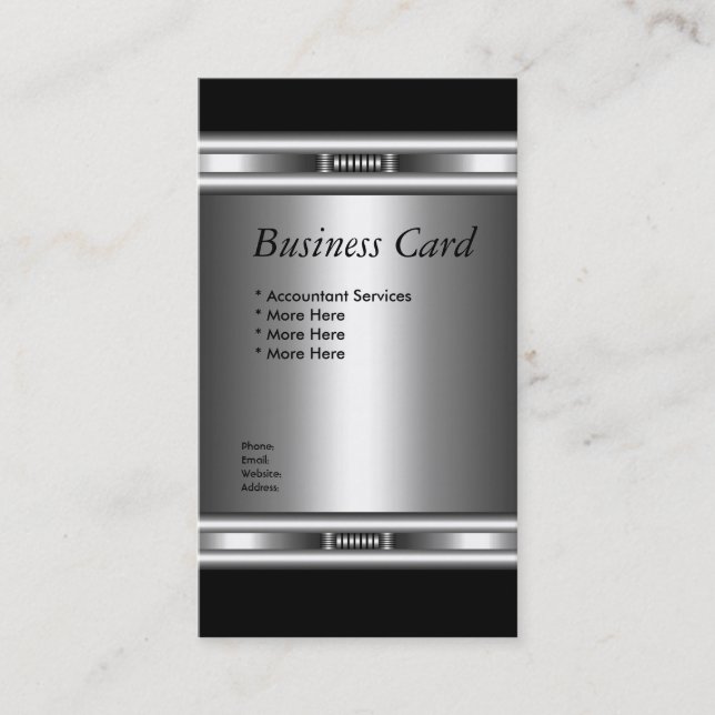 Carte de visite Elegant Silver Black Elite 3 (Devant)