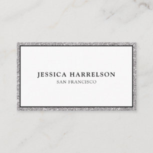 Carte De Visite Elegant Silver Glitter