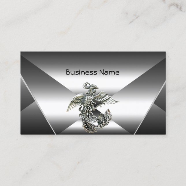 Carte De Visite Elégant Silver Metal Look Chrome Jewel Business (Devant)