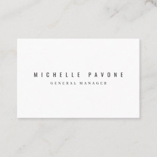 Carte De Visite Élégant Simple Blanc & Noir Professionnel