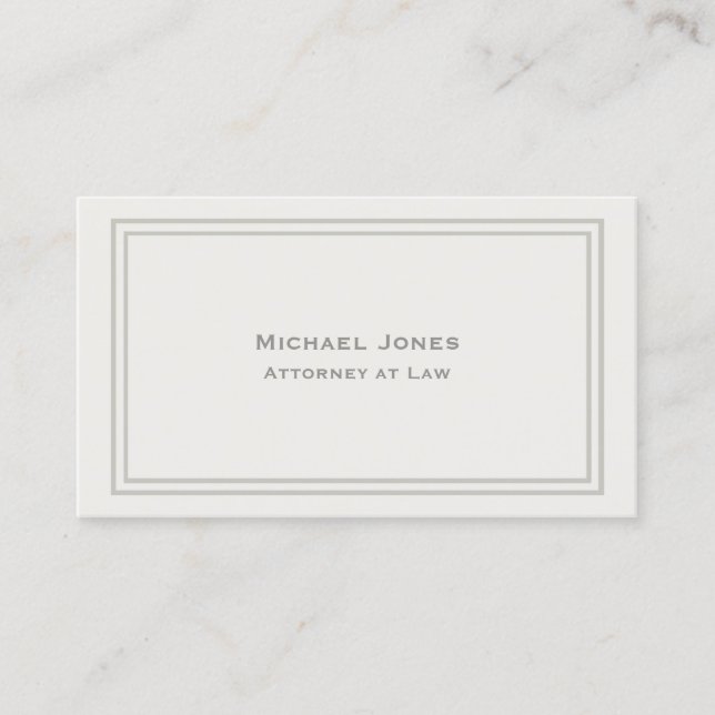 Carte De Visite Élégant Simple Clair Avocat Crème (Devant)