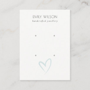 Carte De Visite Élégant simple Coeur Bleu 2 Étui Écran d'oreil