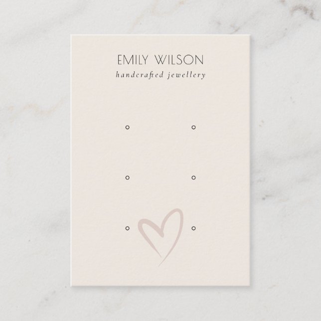 Carte De Visite Élégant simple Coeur Bleu 3 Étui Écran (Devant)