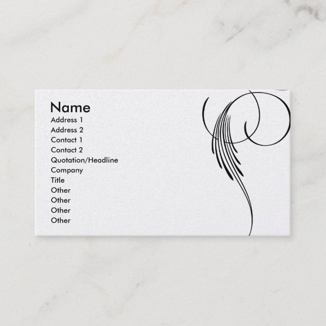 Carte de visite élégant simple de remous (Devant)