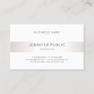 Carte De Visite Élégant Simple Faux Argent Plain Luxe Moderne