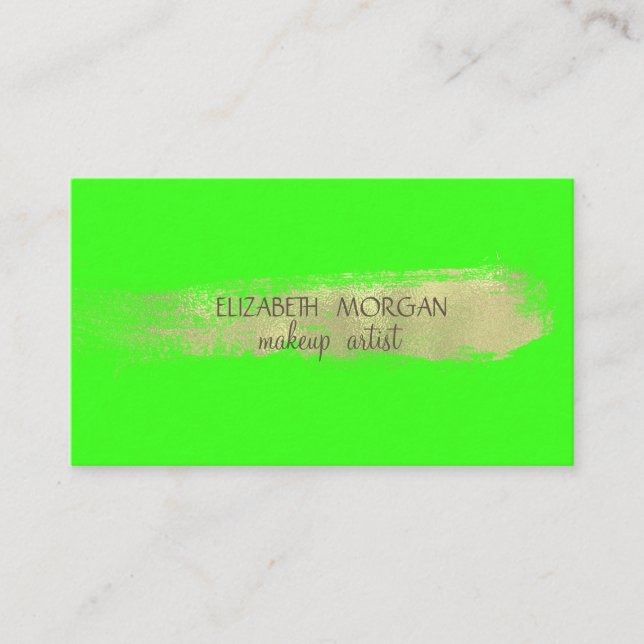 Carte De Visite Élégant simple Faux Gold Foil Broke, Vert (Devant)