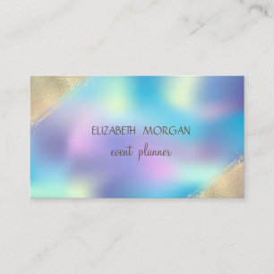 Carte De Visite Élégant Simple Faux Or, Holographique