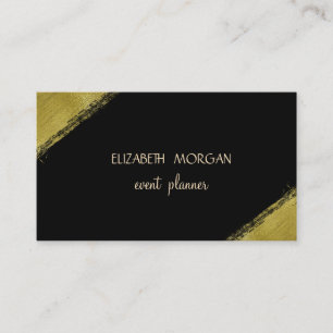 Carte De Visite Élégant Simple Faux Or, Noir