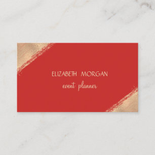 Carte De Visite Élégant Simple Faux Or ,Rouge