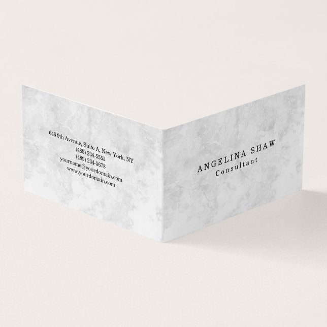 Carte De Visite Élégant Simple Gris Professionnel (Extérieur)