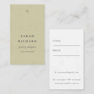 Carte De Visite Élégant Simple Minimal Kraft Blanc Prix Nom de la 