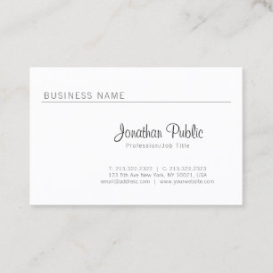 Carte De Visite Élégant Simple Minimaliste Élégant Luxueux