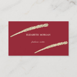 Carte De Visite Élégant Simple, Minimaliste, Ligne Pailletée Or, R