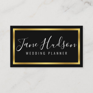 Carte De Visite Élégant simple minimaliste or et noir modifiable