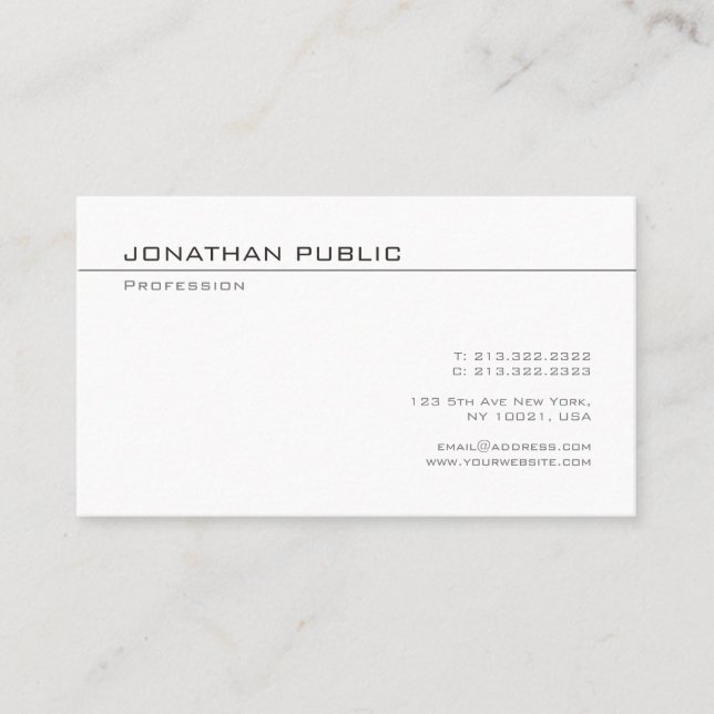 Carte De Visite Elégant Simple Modèle moderne Design populaire (Devant)