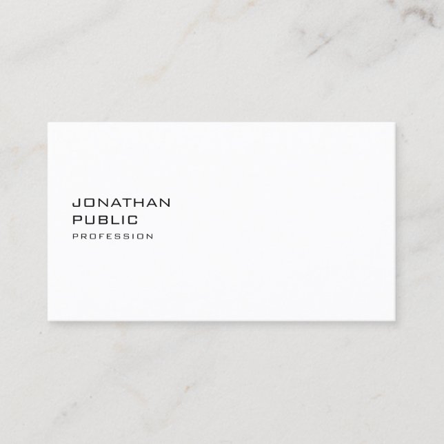 Carte De Visite Élégant Simple Plat Professionnel Moderne Minimal (Devant)