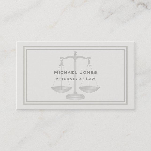 Carte De Visite Élégant Simple Professionnel Plain Avocat Crème (Devant)