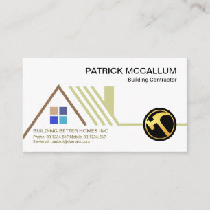 Carte De Visite Élégant Simple Rooftop Bordure Maison Rénovation