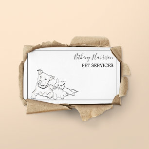Carte De Visite Elégant Simplistic Pet Services
