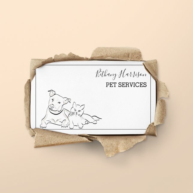 Carte De Visite Elégant Simplistic Pet Services (Créateur téléchargé)