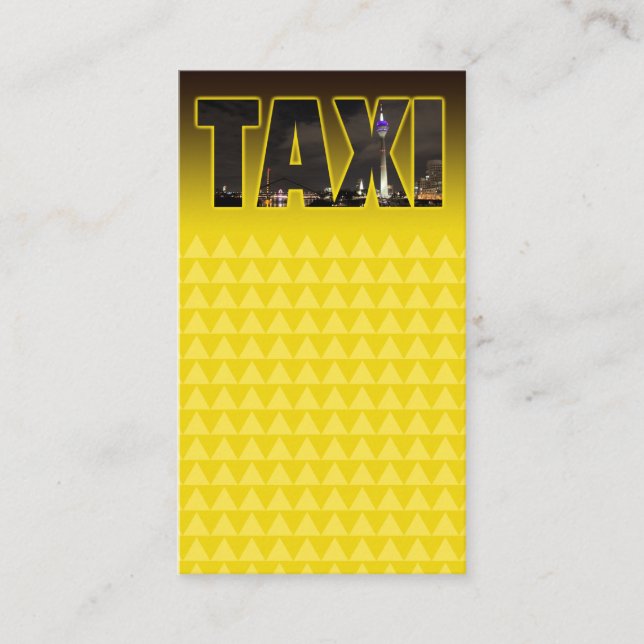 Carte De Visite Elégant skyline TAXI pour chauffeur de taxi (Devant)
