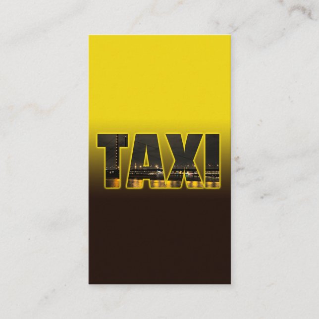 Carte De Visite Elégant skyline TAXI pour chauffeur de taxi (Devant)