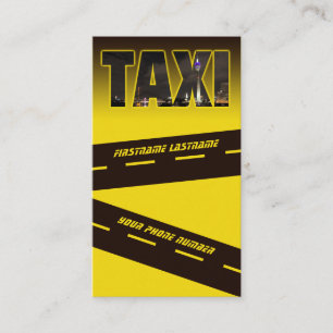 Carte De Visite Elégant skyline TAXI pour chauffeur de taxi