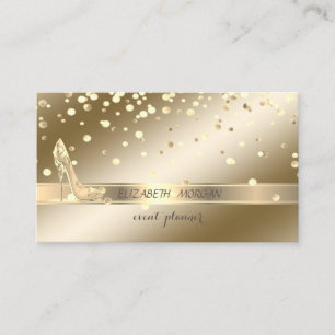 Carte De Visite Élégant, Sophistiqué,, Confetti Or, talons hauts
