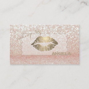 Carte De Visite Élégant Sophistiqué Moderne Pailletant Bokeh, Lèvr