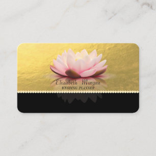 Carte De Visite Élégant Sophistiqué,Or Faux,Perles,Lotus