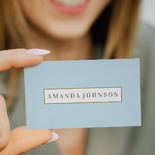 Carte De Visite Elégant Spa Fille Jour Salon bleu pâle Bleu fronti