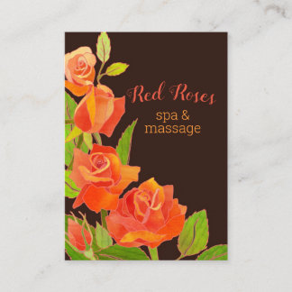 Carte De Visite Élégant Spa-thérapeute de Red Roses