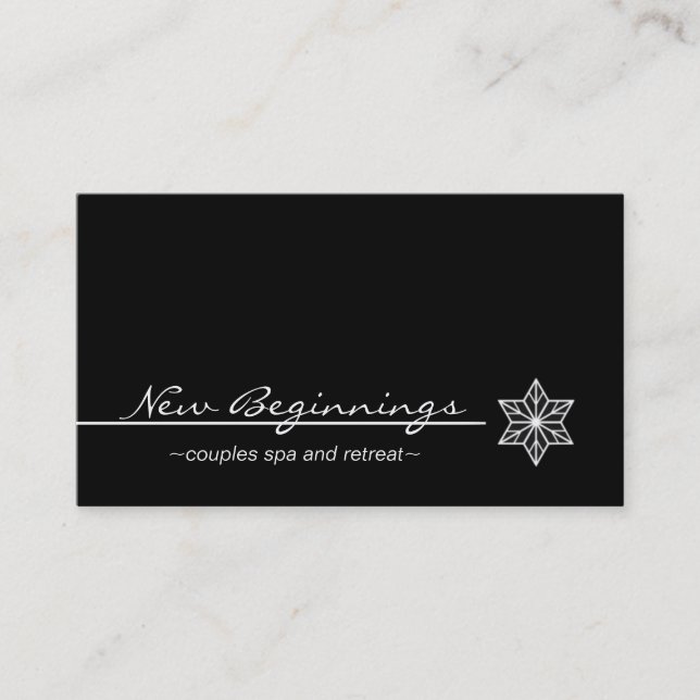 Carte de visite élégant Starlight, noir et blanc (Devant)