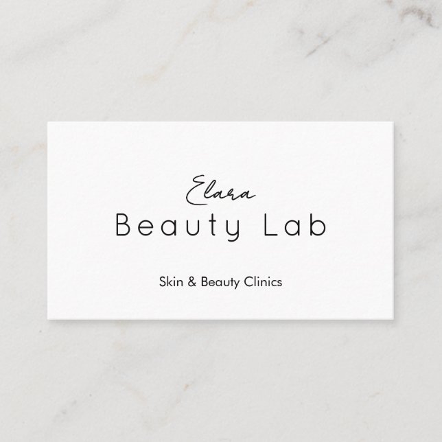 Carte De Visite Elegant Stunning Skincare Clinics Minimalist Clean (Devant)
