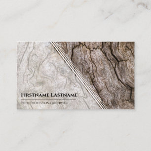 Carte De Visite Élégant style minimaliste en bois blanc avec veinu
