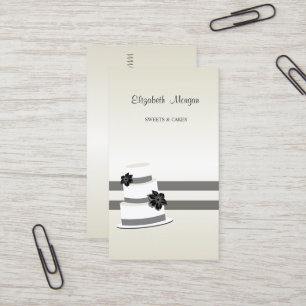 Carte De Visite Élégant Style Moderne, Rayé, Gâteau