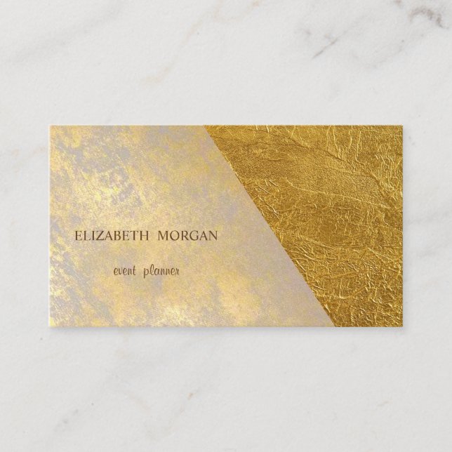 Carte De Visite Élégant Style Professionnel, Faux Or (Devant)