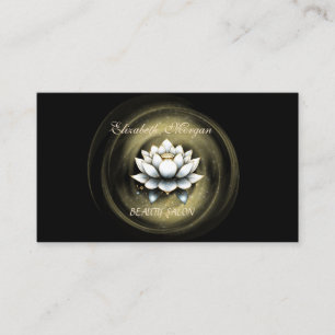 Carte De Visite Élégant Style Professionnel Lotus Noir