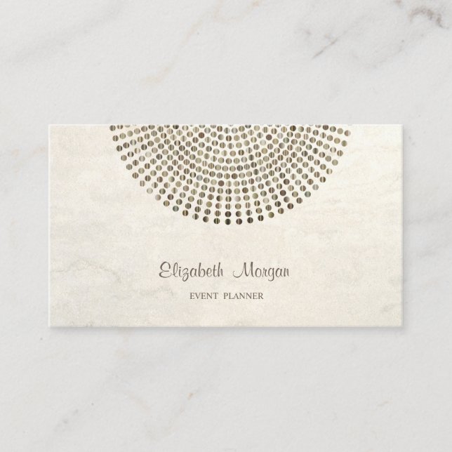 Carte De Visite Élégant Stylé Professionnel, Points Dorés (Devant)