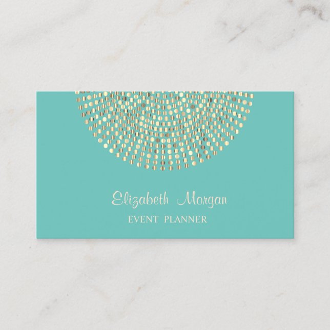Carte De Visite Élégant Stylé Professionnel, Simple, Points Dorés (Devant)