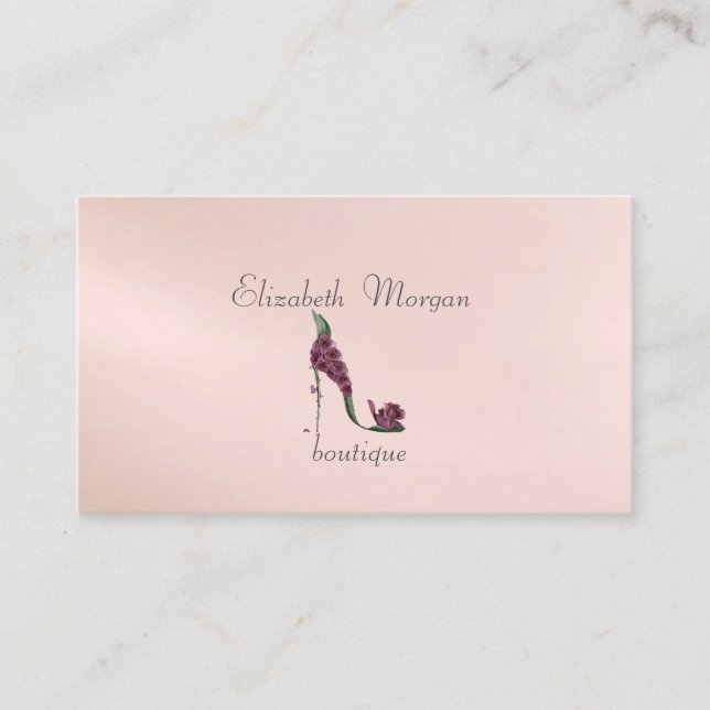 Carte De Visite Élégant Stylé Professionnel - Talon Floral (Devant)