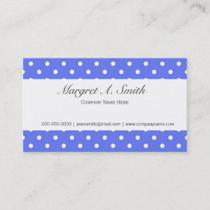 Carte De Visite Élégant, style simple, bleu frais et blanc à pois